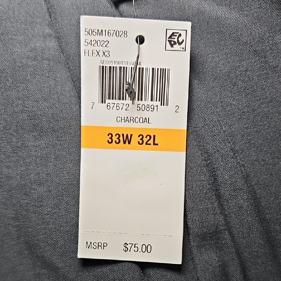 Van Heusen Charcoal Gray Slim Fit Flex 3 Comfort Dress Pants - Picture 11 of 11